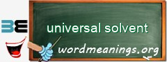 WordMeaning blackboard for universal solvent